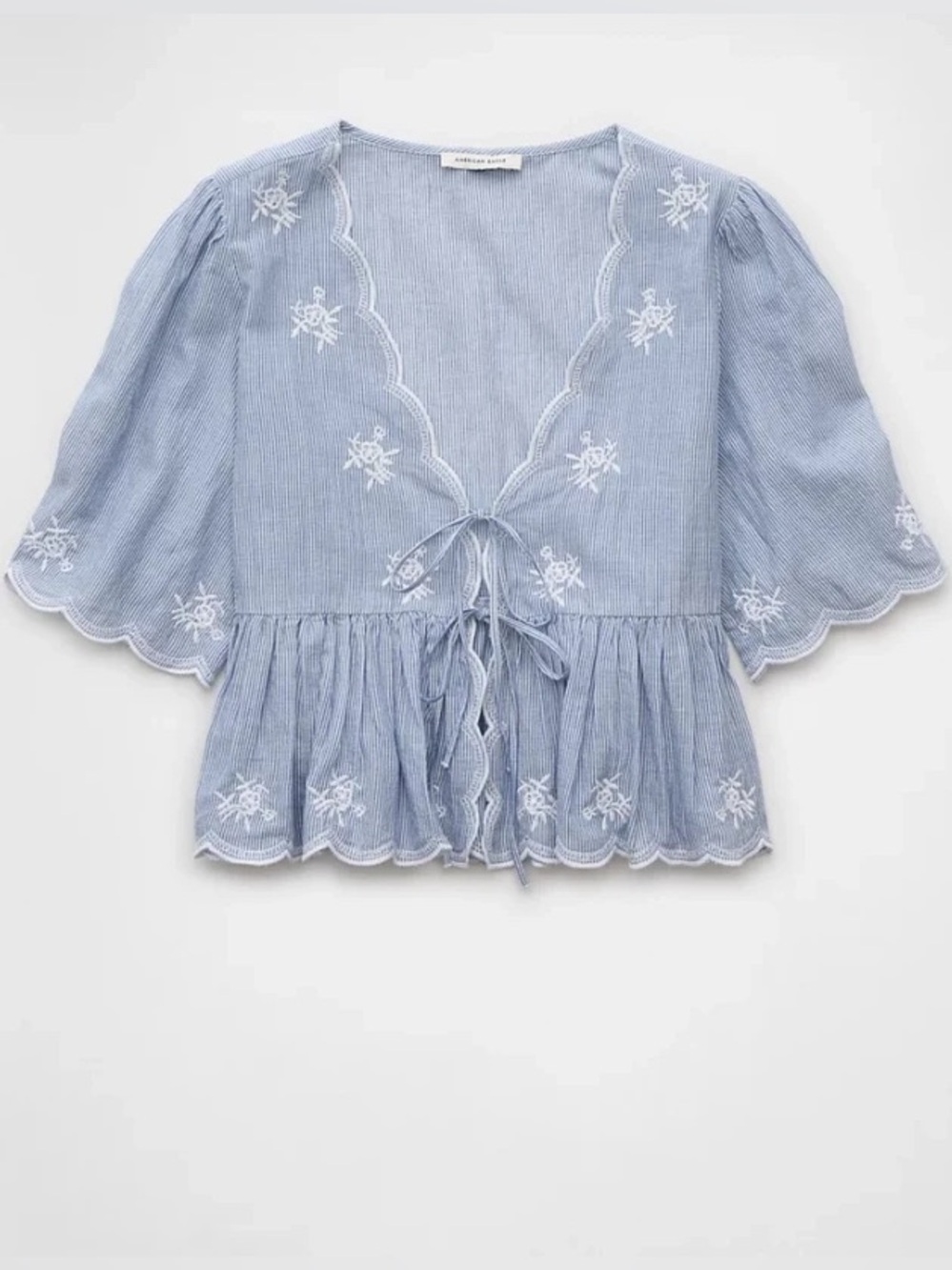 NEW XXS AE Tie-front Blouse